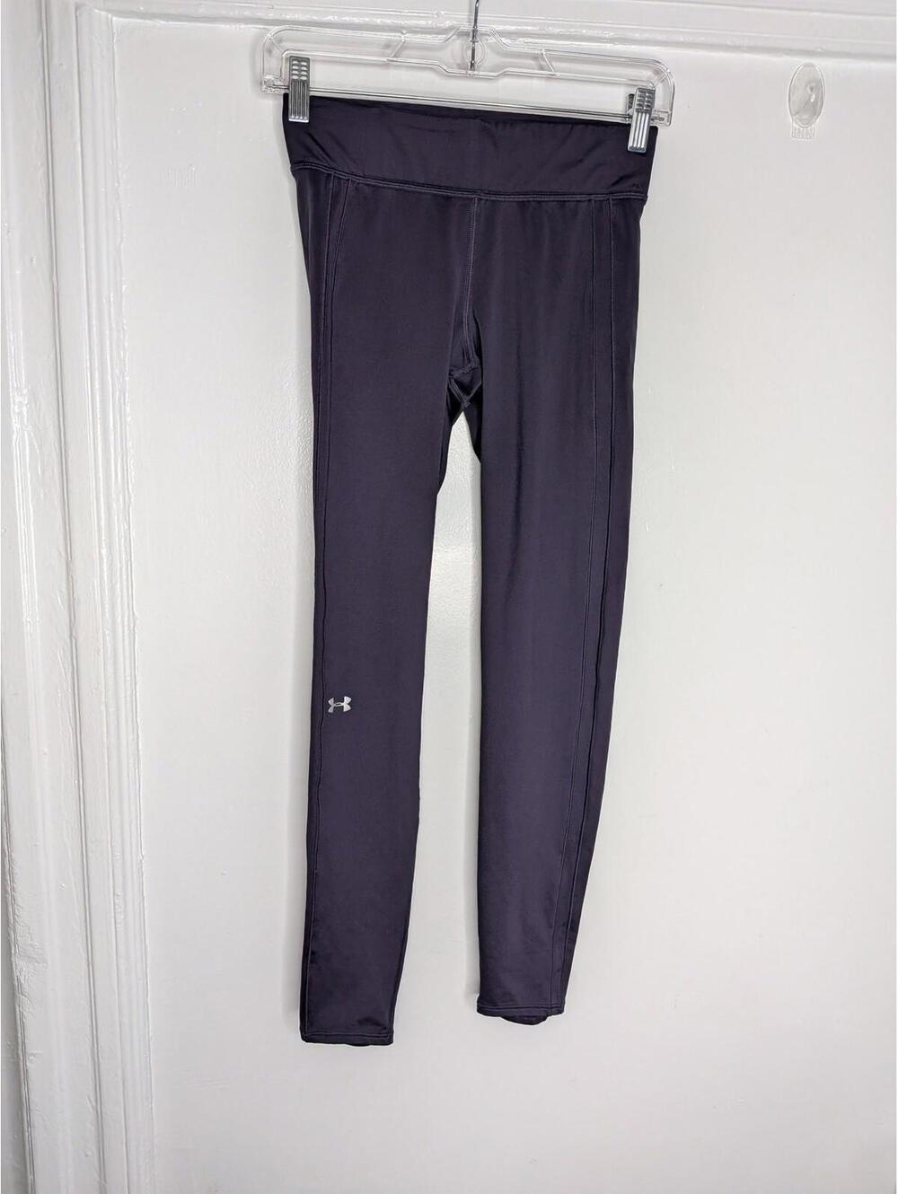 Under Armour Leggings Womens XS purple Compression Waistband Pocket Athletic